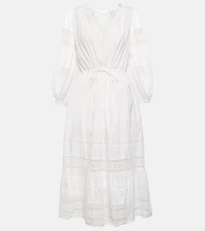 Velvet Chanelle Cotton Midi Dress In White