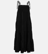 Velvet Charlie Tiered Linen Maxi Dress In Black