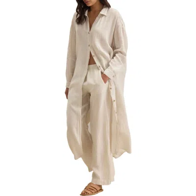 Velvet Cleowade Linen Shirtdress In Gold
