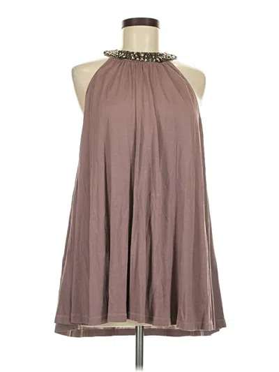 Pre-owned Velvet Cocktail Dress In Tan