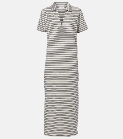 Velvet Corin Striped Cotton Midi Dress In White