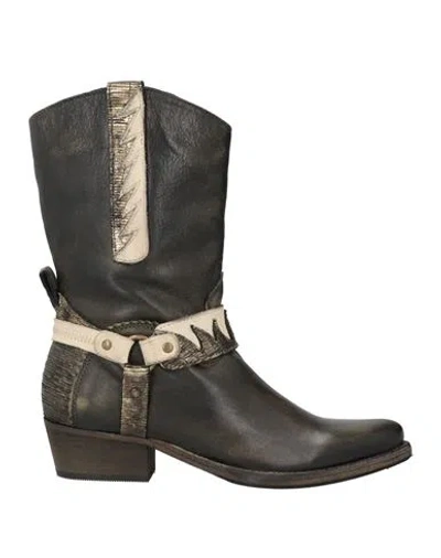 Velvet Cosh Woman Ankle Boots Charcoal Size 8 Leather In Grey