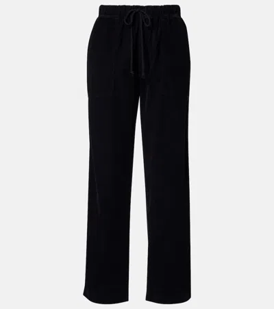 Velvet Cotton Corduroy Pants In Black