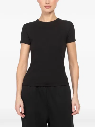 Velvet Crew-neck Ribbed T-shirt In Multi