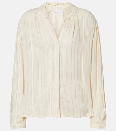 Velvet Cynthia Striped Blouse In White