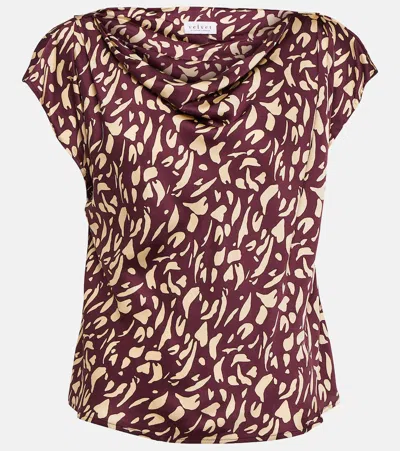 Velvet Devi Printed Satin Top In Multicoloured