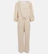 Velvet Dione Linen Jumpsuit In Tea