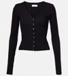 Velvet Drew Cotton-blend Pointelle Cardigan In Black