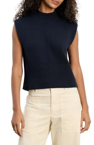Velvet Electra Mock Neck Sweater Vest In Blue