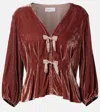 Velvet Elida Bow-detail  Top In Brown