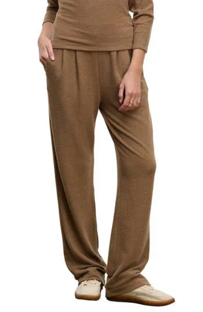 Velvet Eliya Pleated Sweatpants In Brown