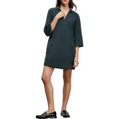 Velvet Elke Corduroy Shift Dress In Green