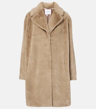 Velvet Evalyn Faux Fur Coat In Cafe