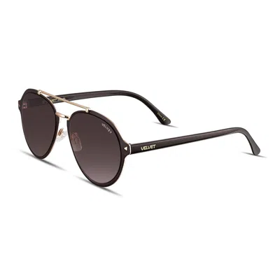 Velvet Eyewear Women's Black / Brown Oval Face Shape Sunglass Style Box In Multi