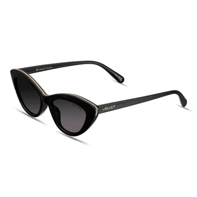 Velvet Eyewear Women's Black / Pink / Brown Cat Eye Small Sunglass Style Box