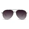 Velvet Eyewear Women's Black / Silver  Aviator Sunglass Style - Bonnie- Silver
