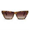 Velvet Eyewear Women's Brown  Cat Eye Sunglass Style - Helen - Light Tortoise
