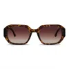 Velvet Eyewear Women's Brown  Geometric Sunglass Style - Nina - Tortoise