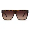 Velvet Eyewear Women's Brown  Shield Sunglass Style - Melania - Tortoise