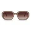 Velvet Eyewear Women's Neutrals  Geometric Sunglass Style - Nina- Beige
