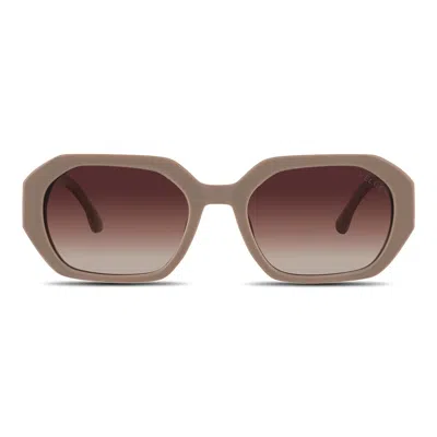 Velvet Eyewear Women's Neutrals  Geometric Sunglass Style - Nina- Beige