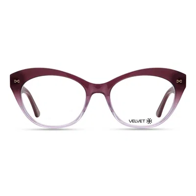 Velvet Eyewear Women's Purple  Cat Eye Optical Style - Minnie- Plum