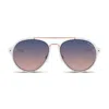 Velvet Eyewear Women's  Aviator Sunglass Style - Jesse - White