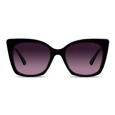 Velvet Eyewear Women's  Cat Eye Sunglass - Ada - Black