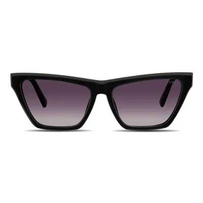 Velvet Eyewear Women's  Cat Eye Sunglass Style - Helen - Black