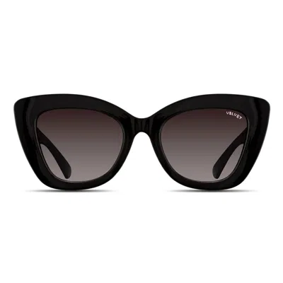 Velvet Eyewear Women's  Cat Eye Sunglass Style - Maya - Black