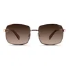 Velvet Eyewear Women's  Navigator Sunglass Style - Ruby - Rose Gold