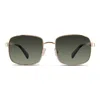 Velvet Eyewear Women's  Navigator Sunglass Style - Ruby- Gold Polarized