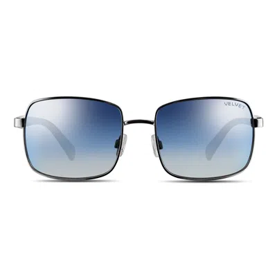 Velvet Eyewear Women's  Navigator Sunglass Style - Ruby- Silver