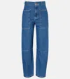 Velvet Farah High-rise Tapered Jeans In Blue