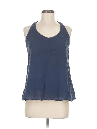 Pre-owned Velvet For Calypso Tank Top Blue Halter Neckline Tops