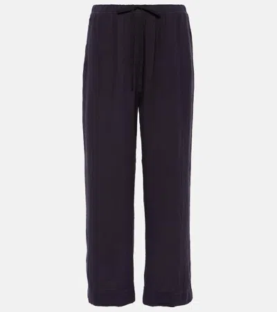 Velvet Franny Cotton Wide-leg Pants In Blue