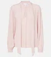 Velvet Gabrielle Draped Rayon Challis Blouse In Pink