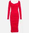 Velvet Gauzy Whisper Jersey Midi Dress In Camellia