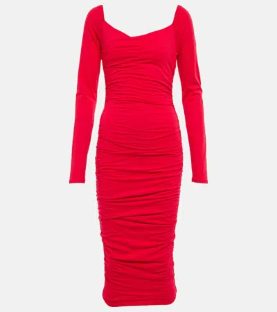 Velvet Gauzy Whisper Jersey Midi Dress In Camellia