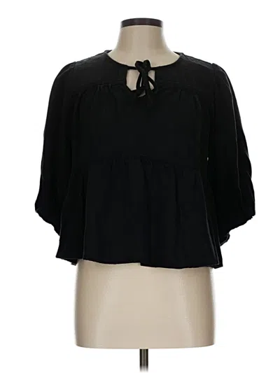 Pre-owned Velvet Heart 3/4 Sleeve Blouse In Black