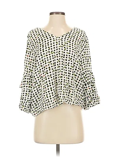 Pre-owned Velvet Heart 3/4 Sleeve Blouse In Green