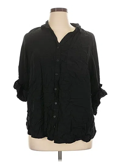 Pre-owned Velvet Heart 3/4 Sleeve Button Down Shirt In Black