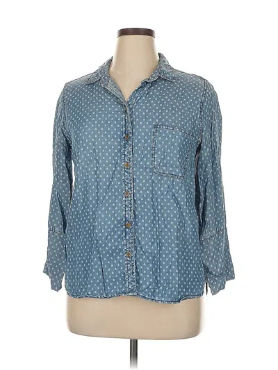 Pre-owned Velvet Heart 3/4 Sleeve Button Down Shirt In Blue