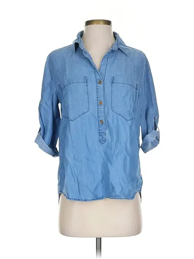 Pre-owned Velvet Heart 3/4 Sleeve Button Down Shirt In Blue