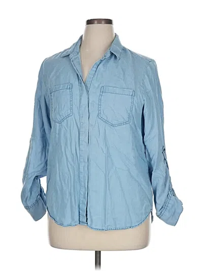 Pre-owned Velvet Heart 3/4 Sleeve Button Down Shirt In Blue