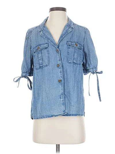 Pre-owned Velvet Heart 3/4 Sleeve Button Down Shirt In Blue