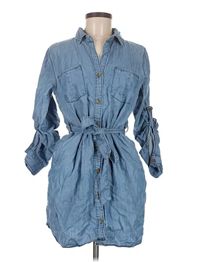 Pre-owned Velvet Heart 3/4 Sleeve Button Down Shirt In Blue