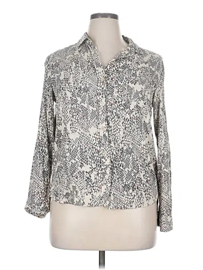 Pre-owned Velvet Heart 3/4 Sleeve Button Down Shirt In Gray