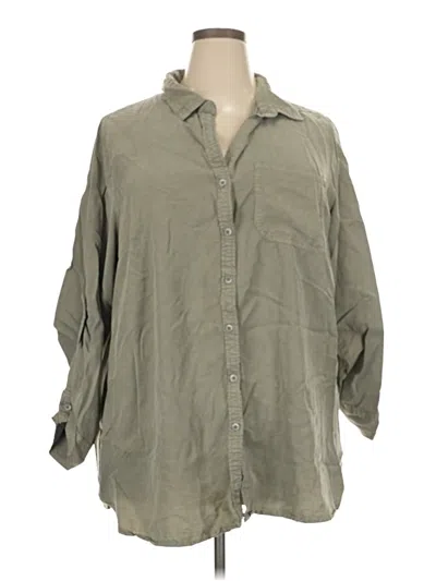 Pre-owned Velvet Heart 3/4 Sleeve Button Down Shirt In Green