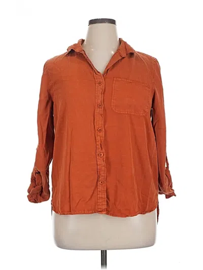 Pre-owned Velvet Heart 3/4 Sleeve Button Down Shirt In Orange